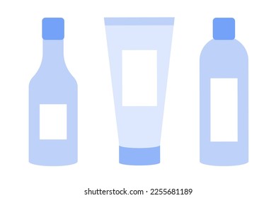 a set of empty containers for cosmetic skin care products