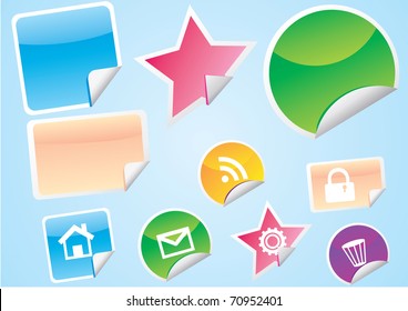 set of empty detail  stickers vector illustration eps8