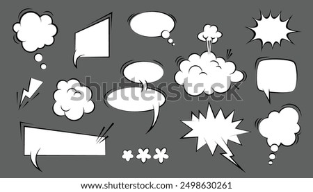 Set of empty dialog clouds. speak bubble text, message box. cartoon chatting box