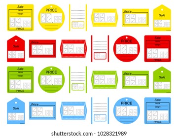 A set of empty different price tags. Vector eps10