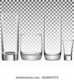 Set empty drinking glass
