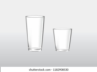 Set of Empty drinking glass cup, vector Eps10