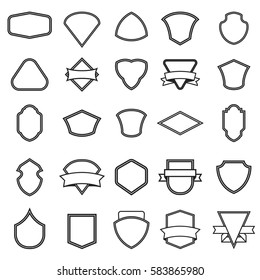 Set of the empty emblems isolated on white background. Design elements for logo, label, emblem, sign. Vector illustration.