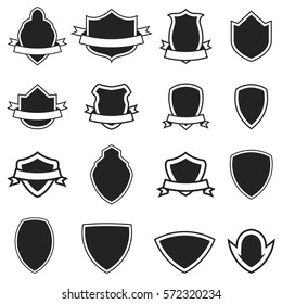 Set of the empty emblems templates isolated on white background. Design elements for logo, label, badge, sign. Vector illustration