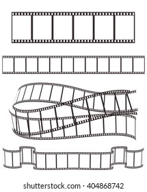 set of empty film strips various forms on white for Your design. vector illustration