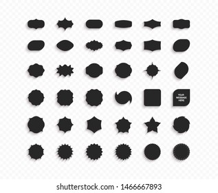 Satz leerer geometrischer Formen. Sammlung von Design-Elementen. Vektorgrafik für Abzeichen, Etikett oder Aufkleber. 