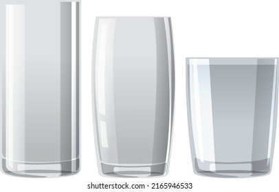 Conjunto de gafas vacías en la ilustración de fondo blanco