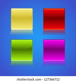 Set of empty glossy buttons - illustration