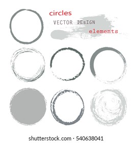 set of empty hand drawn circles, vector design elements