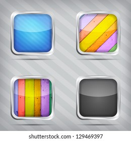 set of empty icons on a striped background