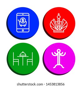 Set of empty icons such as Shopping cart, Crown, Table, Coat rack , empty