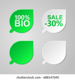set of empty leafs isolated sale stickers