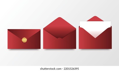 Set of empty paper envelope.