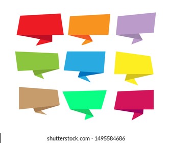 
Set of empty paper places for speeches, messages, quotes. Flat design