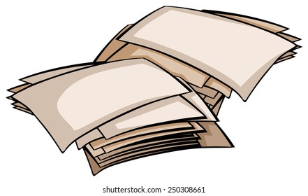 Set of empty papers on a white background