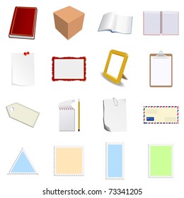 Set of empty papers. Vector