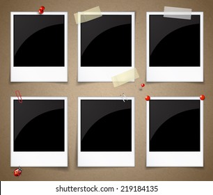 Set of empty photo frames