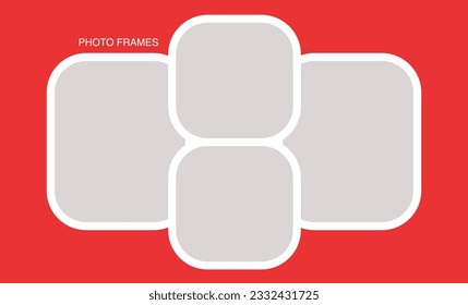 Set of empty photo frames Realistic vector mockups. Photo frames images collage template