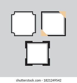 Set of empty photo frames. vector illustration