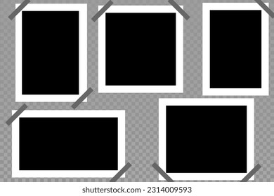 Set of empty photo frames. vector illustration