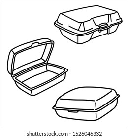 Set of empty plastic container, vector illustration.