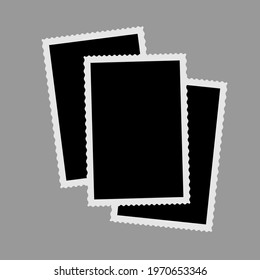 Set of empty retro frames. Vector illustration.