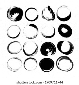 Set of empty scribble circles, vector design elements