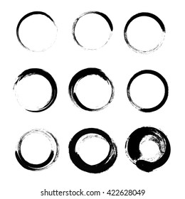 set of empty scribble circles, vector design elements