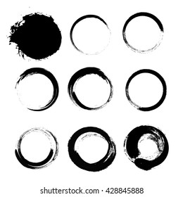set of empty scribble circles, vector design elements
