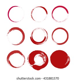 Set of empty scribble circles, vector design elements