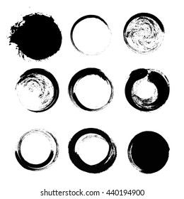 set of empty scribble circles, vector design elements