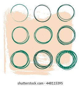 Set of empty scribble circles, vector design elements