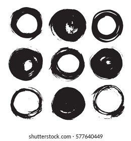 set of empty scribble circles, vector design elements.