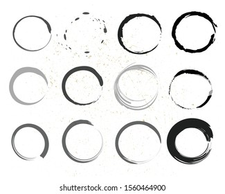 Set of empty scribble hand drawn circles, vector design elements