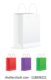 Set of Empty Shopping Bags. Vector illustration