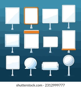 Set of empty signs vector isolated