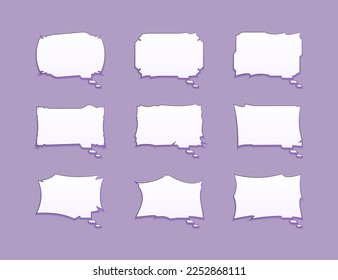 Set of Empty Space Speech Text Bubble. Vector Illustration