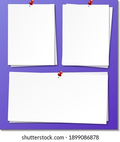 Set of empty sticky note paper template illustration