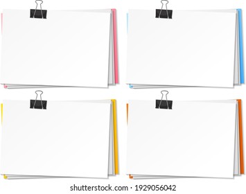 Set of empty sticky note paper template illustration