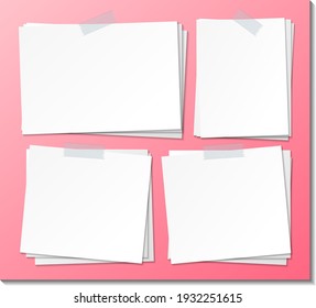 Set of empty sticky note paper template illustration