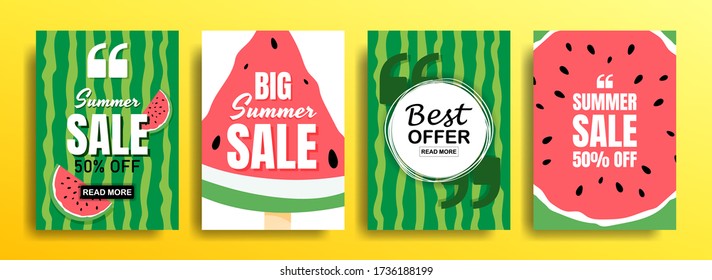 Set Empty Templates Summer Themes On Stock Vector (Royalty Free ...
