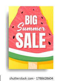 Set of empty templates with summer themes on a watermelon background. Design of advertising banners. Vector illustrations for websites and mobile websites, email design, posters, promotional materials