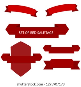 Set of Empty text ribbons on a white background EPS Vector