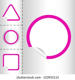 set of empty web icon button in circle and square shape. small sticker windows. EPS10 vector illustration 