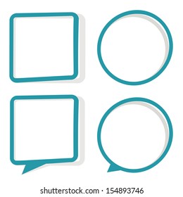 set of empty web icon button in circle and square shape. small sticker windows. EPS10 vector illustration 