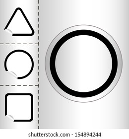 set of empty web icon button in circle and square shape. small sticker windows. EPS10 vector illustration 