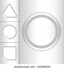 set of empty web icon button in circle and square shape. small sticker windows. EPS10 vector illustration 