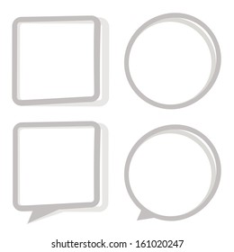 set of empty web icon button in circle and square shape. small sticker windows. EPS10 vector illustration