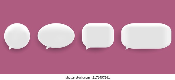 Set of empty white 3D speech bubbles. The concept of communication in social networks. preliminary illustration