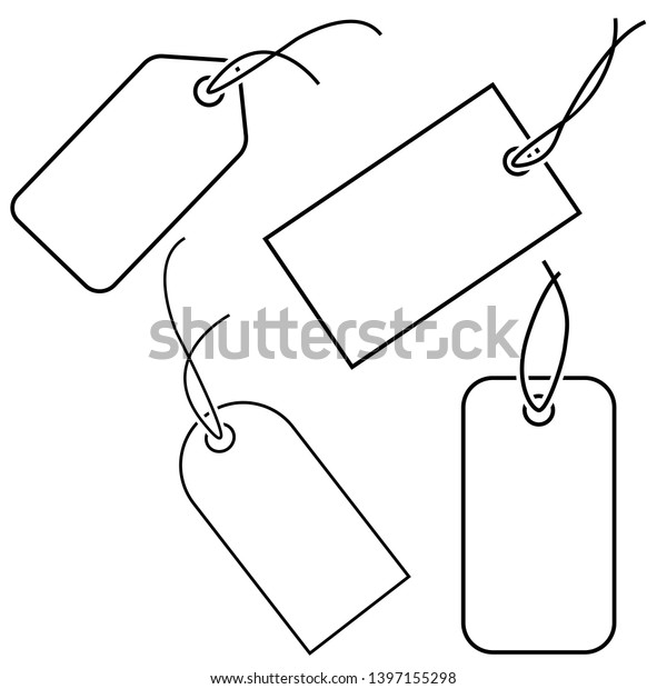 Set Empty White Price Tags Vector Stock Vector (Royalty Free ...